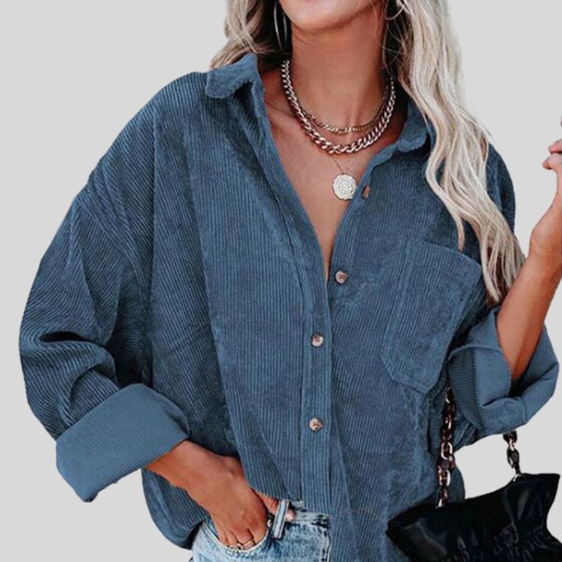 Chemise-Velour-Bleu