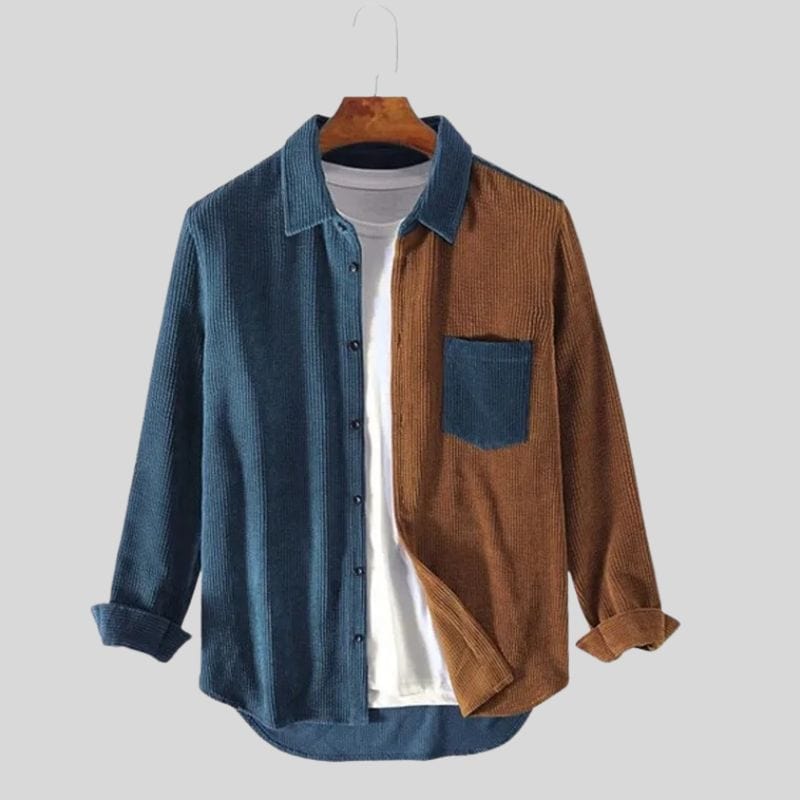 Chemise-Velour-Cotelé-Homme