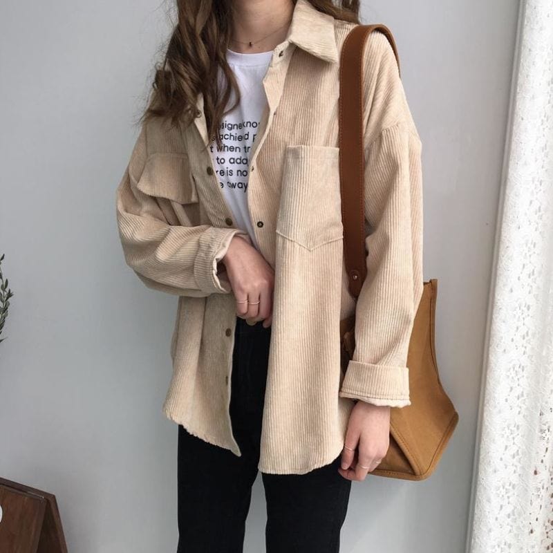 Chemise-Velours-Beige