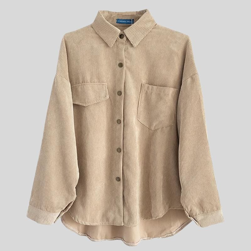 Chemise-Velours-Beige