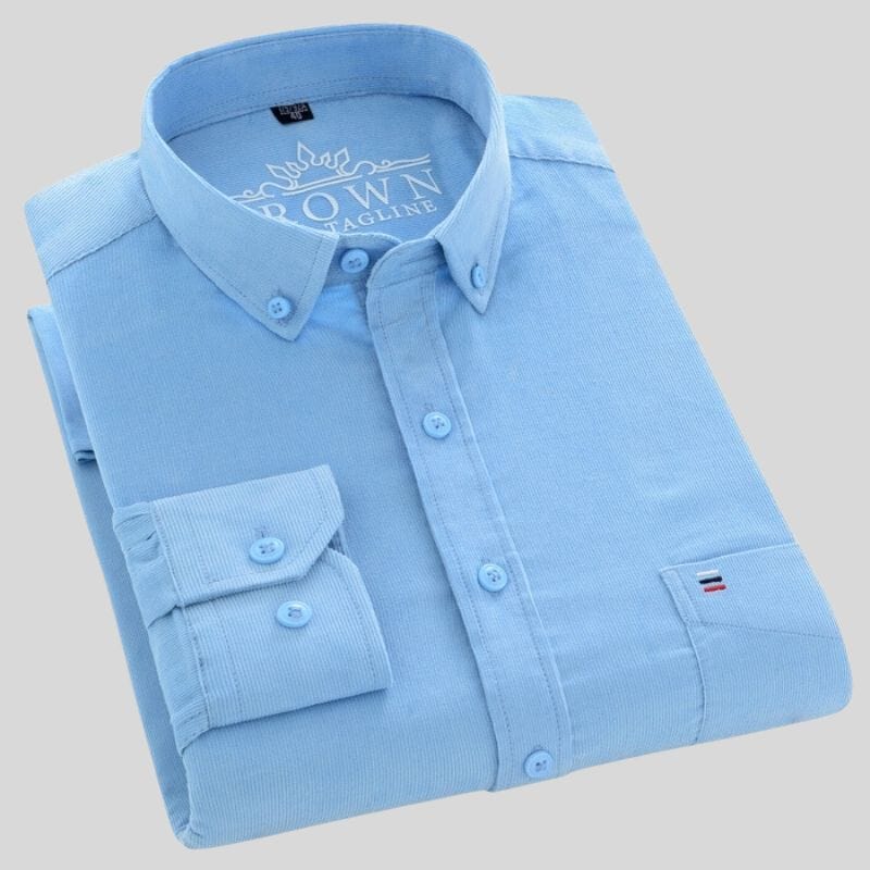 Chemise-Velours-Cotelé-Homme