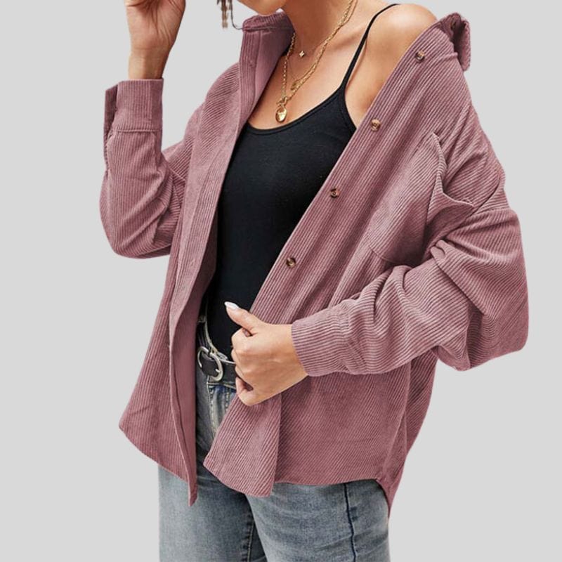 Chemise-Velours-Femme-Rose