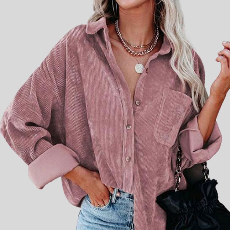 Chemise-Velours-Femme-Rose