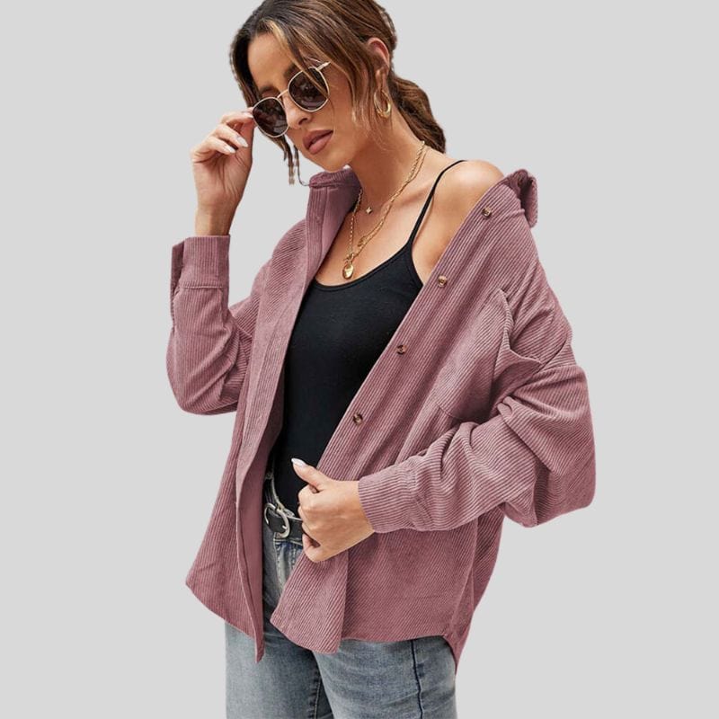 Chemise-Velours-Femme-Rose