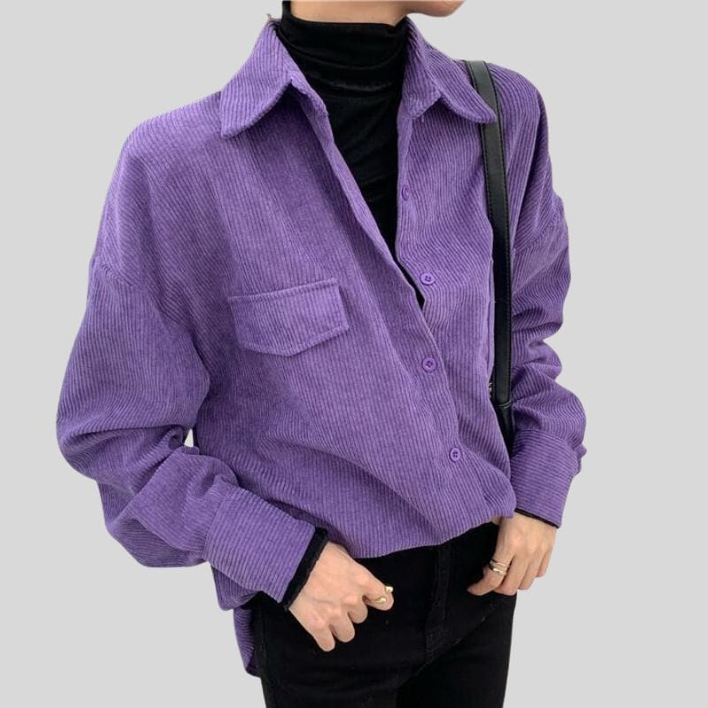 Chemise-Velours-Femme-Violet