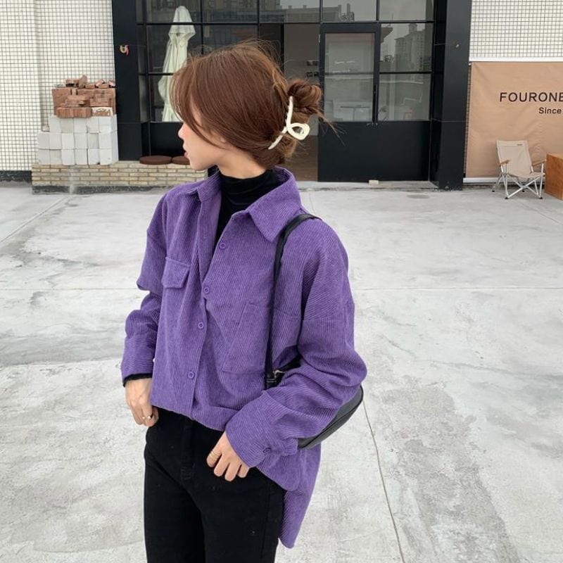 Chemise-Velours-Femme-Violet