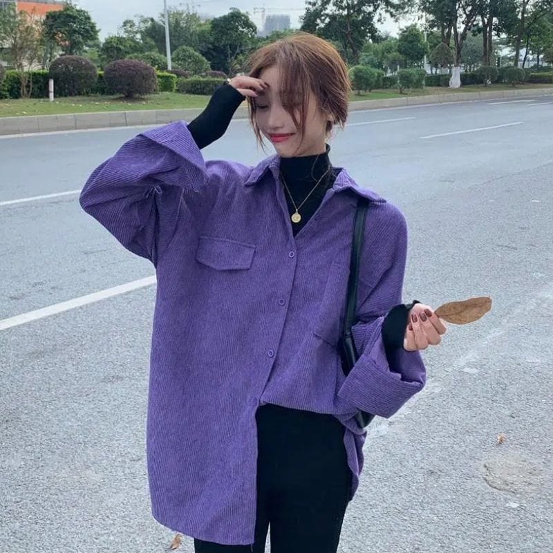 Chemise-Velours-Femme-Violet