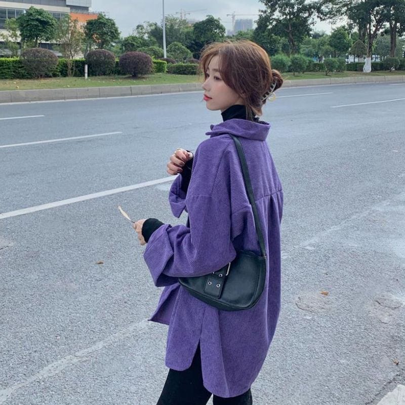 Chemise-Velours-Femme-Violet