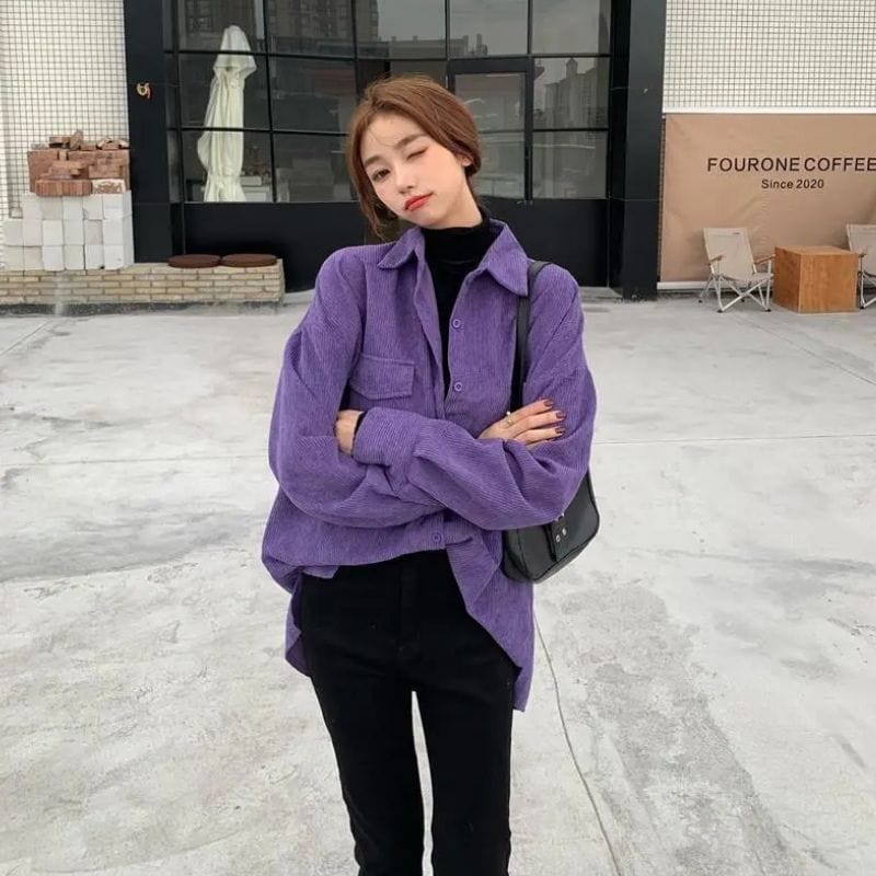 Chemise-Velours-Femme-Violet