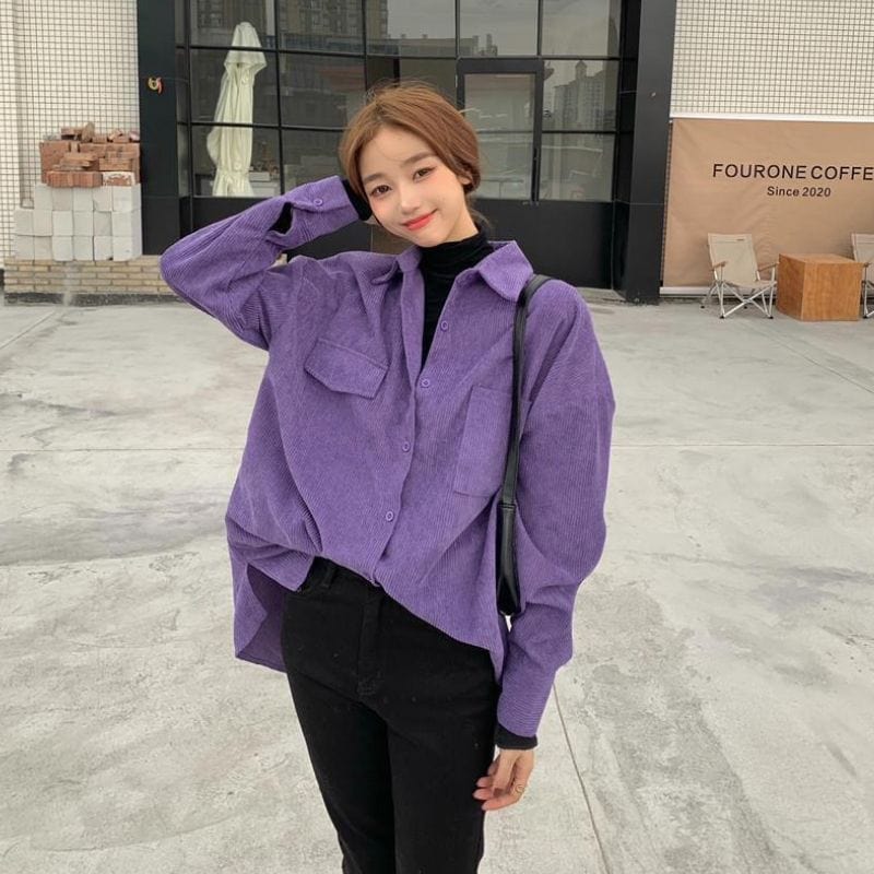 Chemise-Velours-Femme-Violet