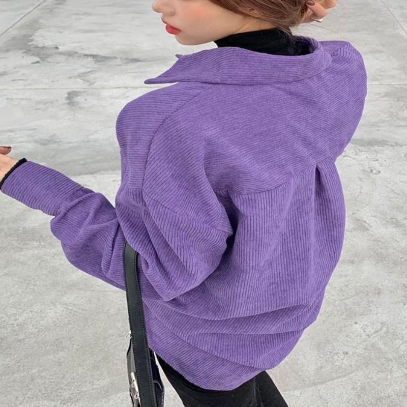 Chemise-Velours-Femme-Violet