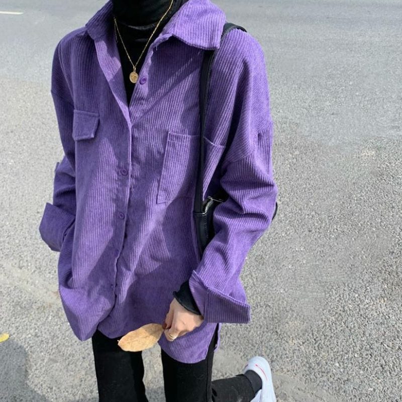 Chemise-Velours-Femme-Violet