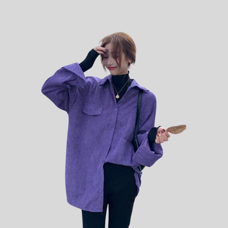 Chemise-Velours-Femme-Violet