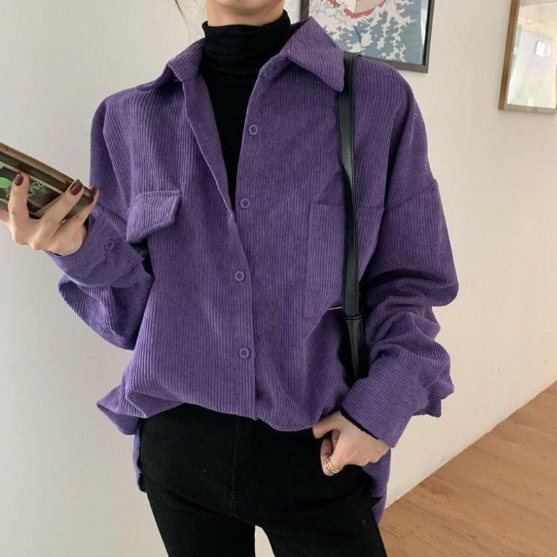 Chemise-Velours-Femme-Violet