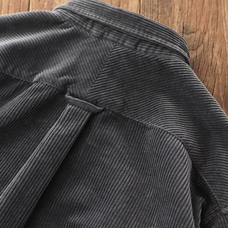 Chemise-Velours-Homme-Gris