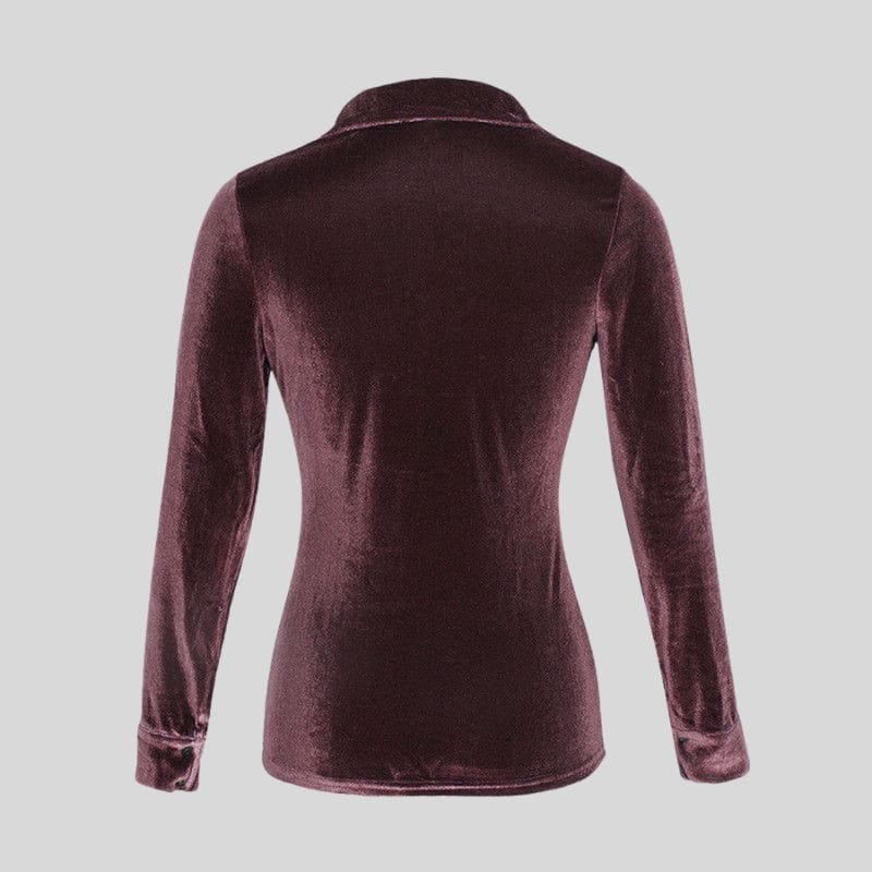 Chemise-Velours-Lisse-Femme