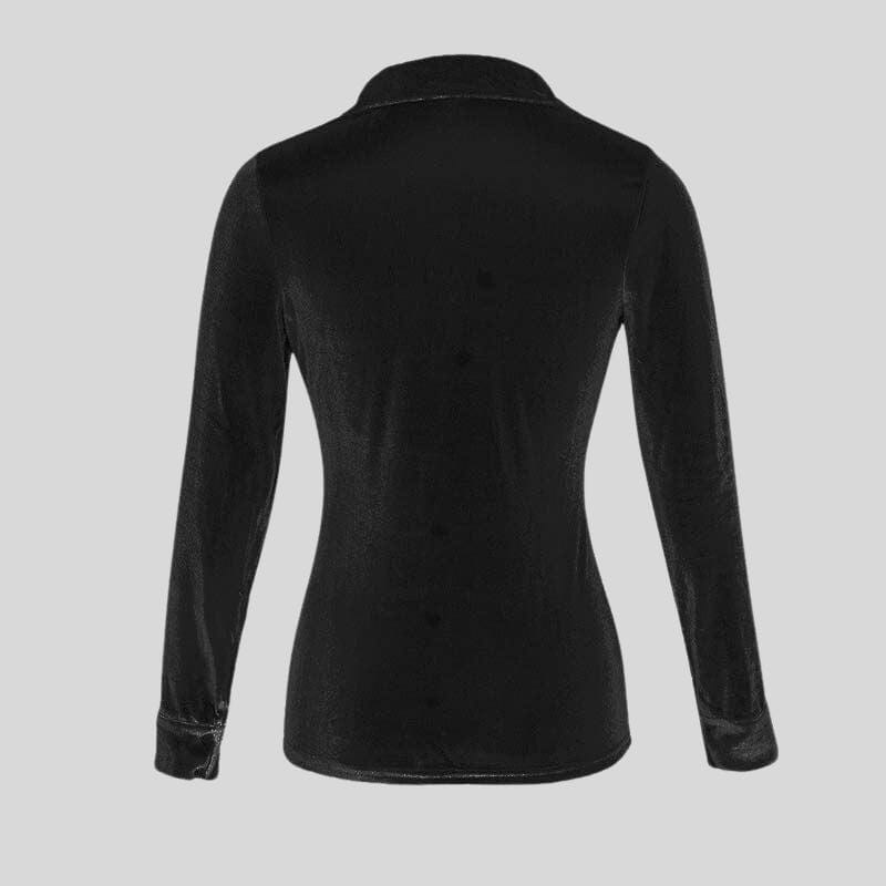 Chemise-Velours-Lisse-Femme