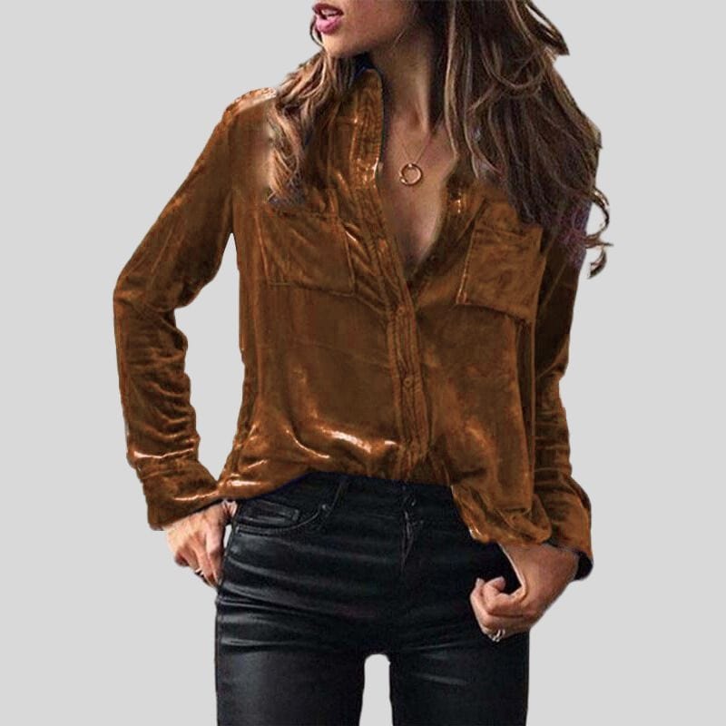 Chemise-Velours-Lisse-Femme