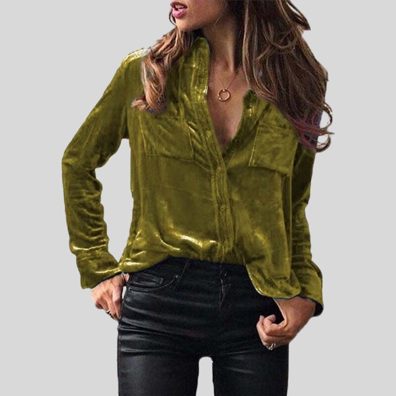 Chemise-Velours-Lisse-Femme