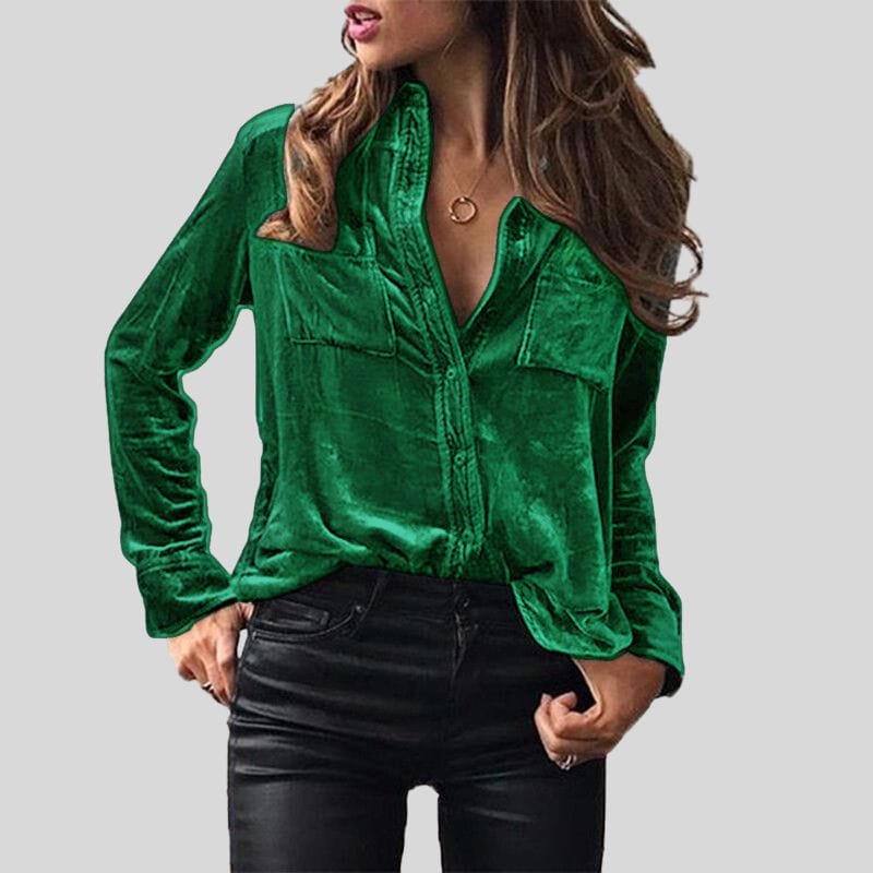 Chemise-Velours-Lisse-Femme