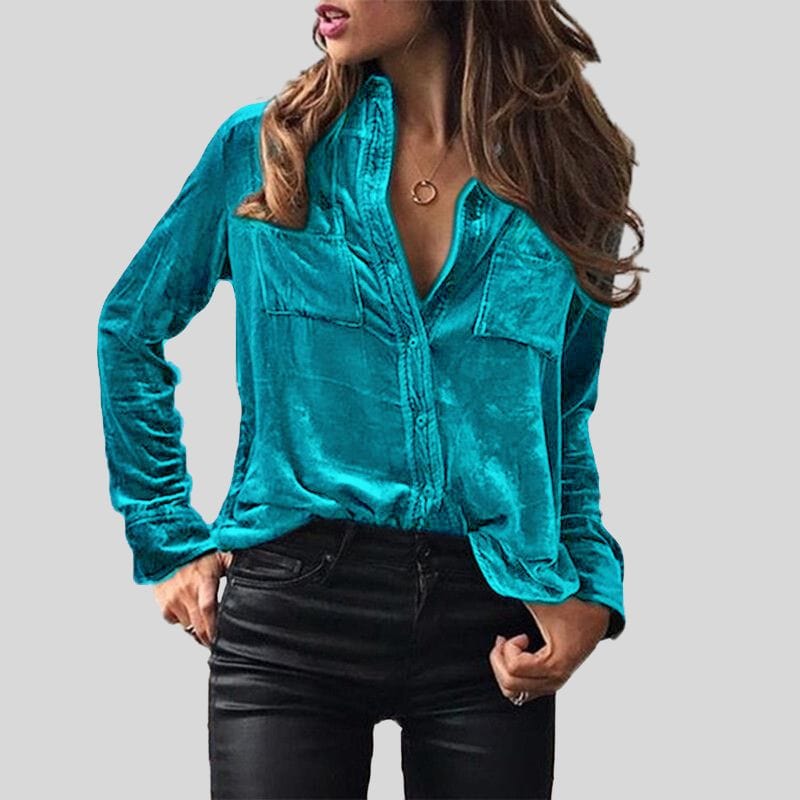 Chemise-Velours-Lisse-Femme