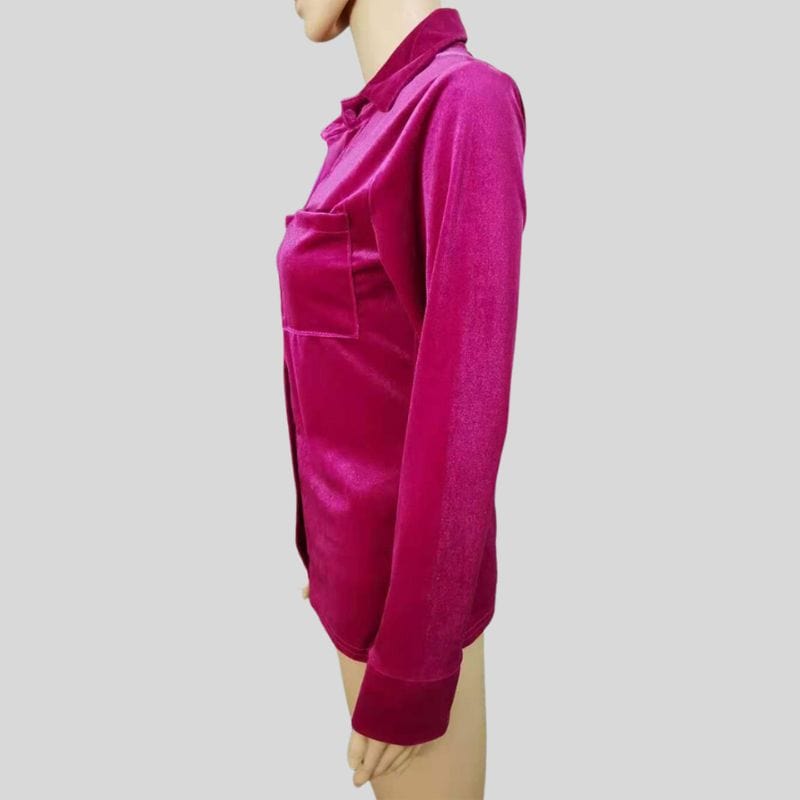 Chemise-Velours-Lisse-Femme