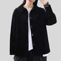 Veste Chemise Femme En Velours Côtelé - Coupe Ample Manches Longues - Manteau Décontracté Automne Hiver - 1