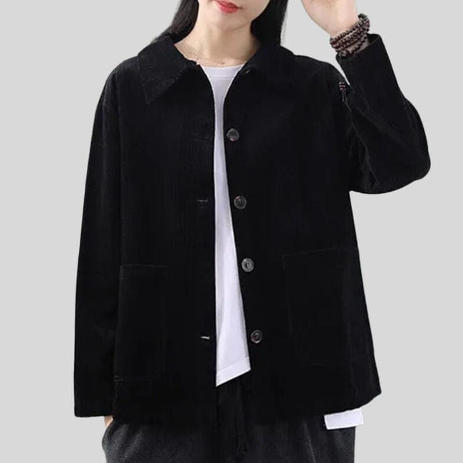 Veste Chemise Femme En Velours Côtelé - Coupe Ample Manches Longues - Manteau Décontracté Automne Hiver - 1