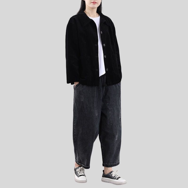 Chemise-Velours-Noire-Femme