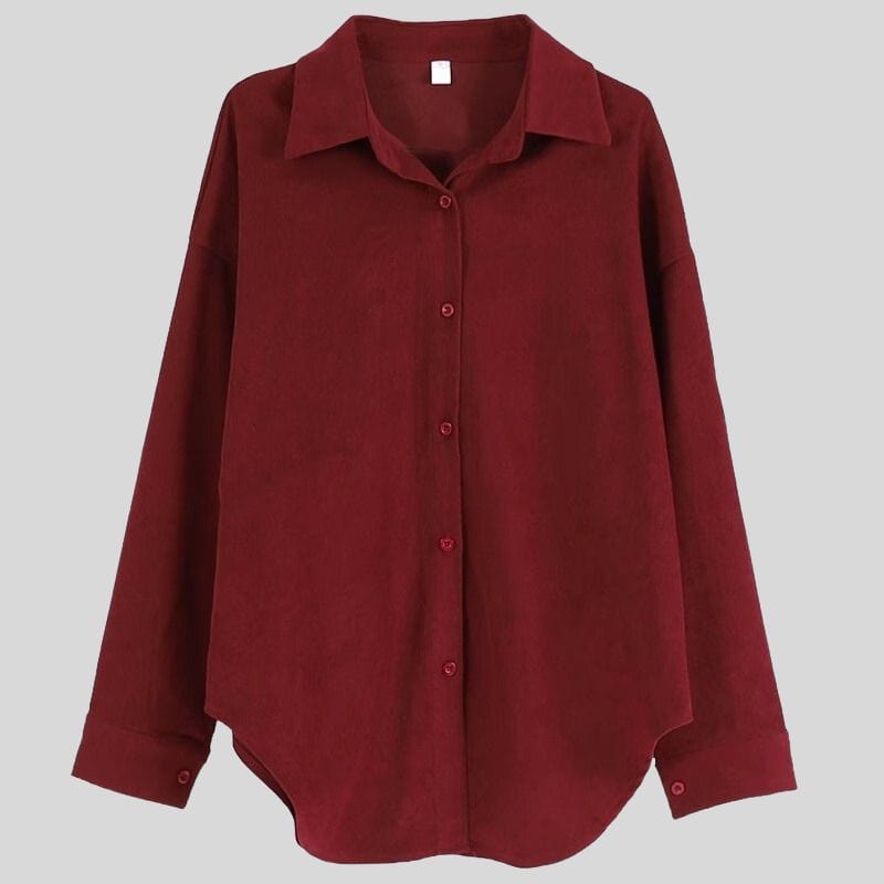 Chemise-Velours-Rouge-Femme