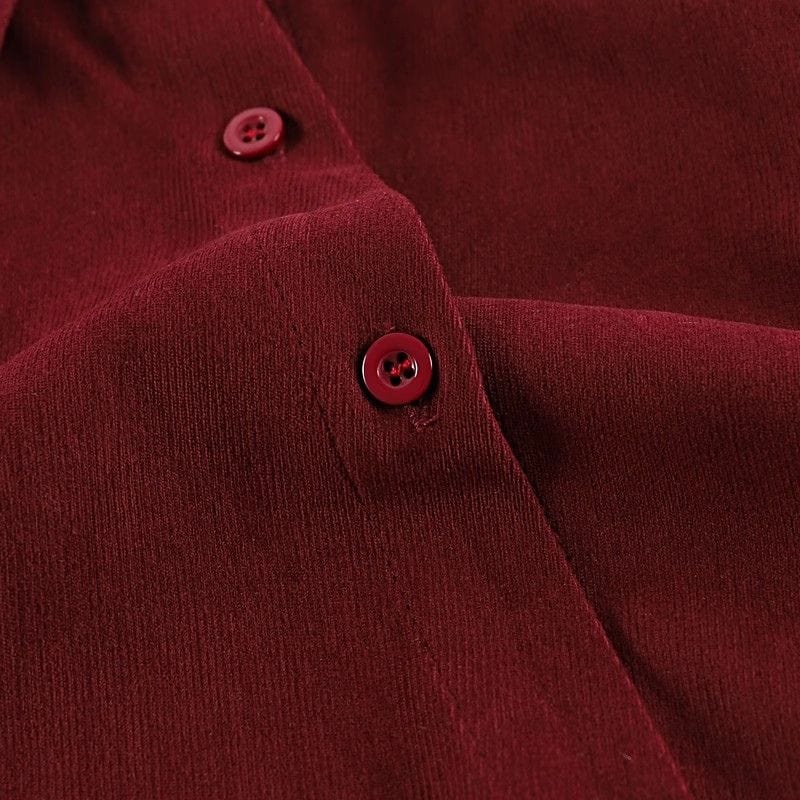 Chemise-Velours-Rouge-Femme