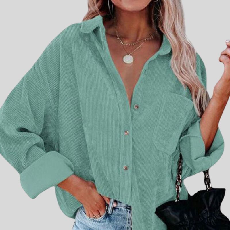Chemise-Velours-Vert-Femme