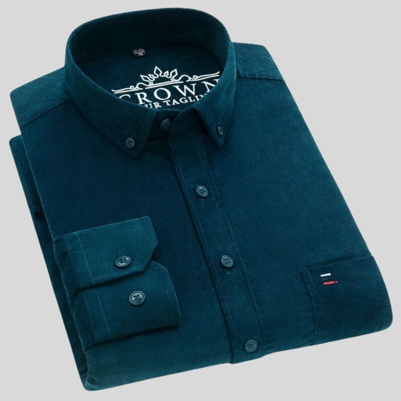 Chemise-Velours-Verte-Homme