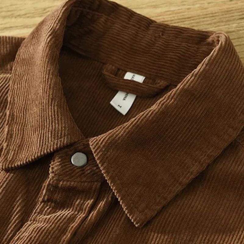 Chemise-en-Velours-Côtelé-Marron-Homme