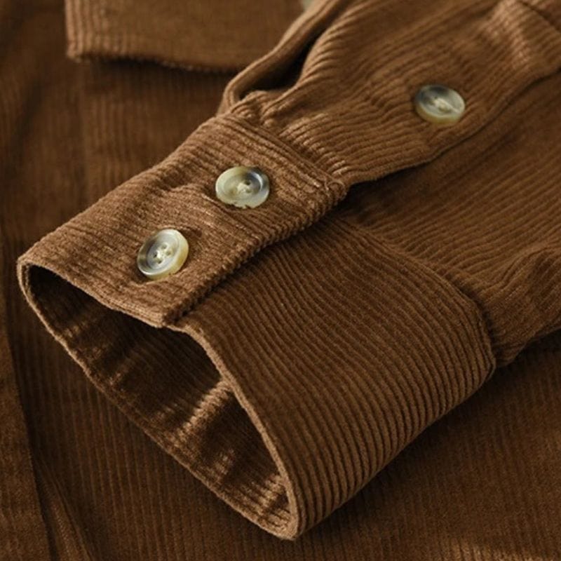 Chemise-en-Velours-Côtelé-Marron-Homme