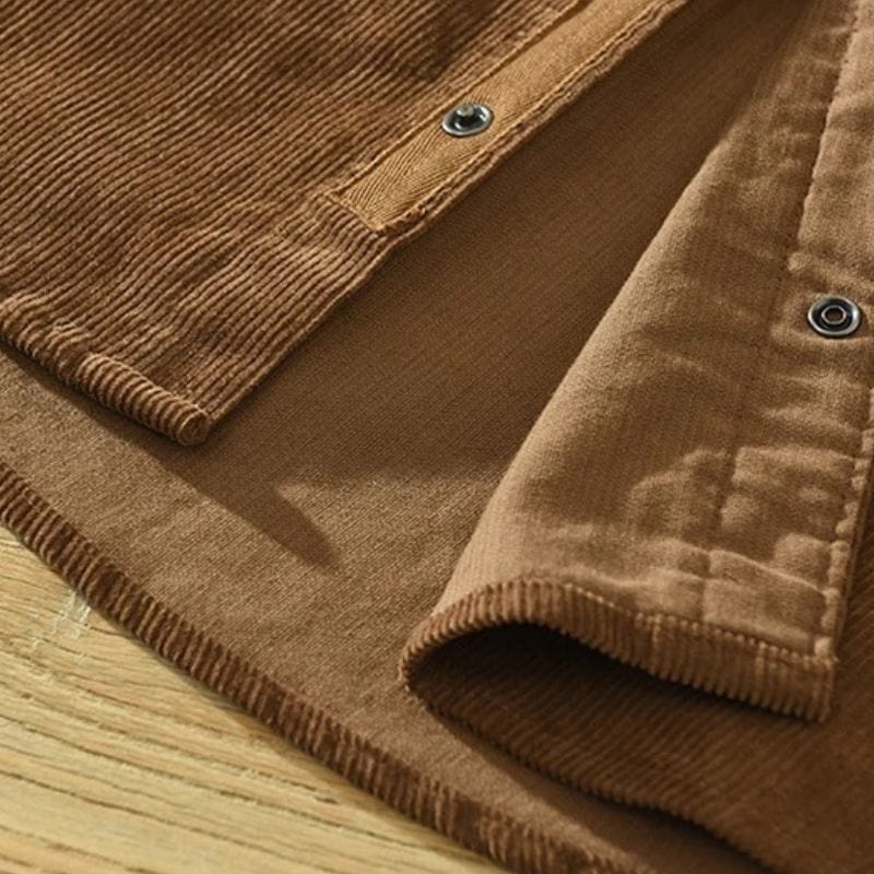 Chemise-en-Velours-Côtelé-Marron-Homme