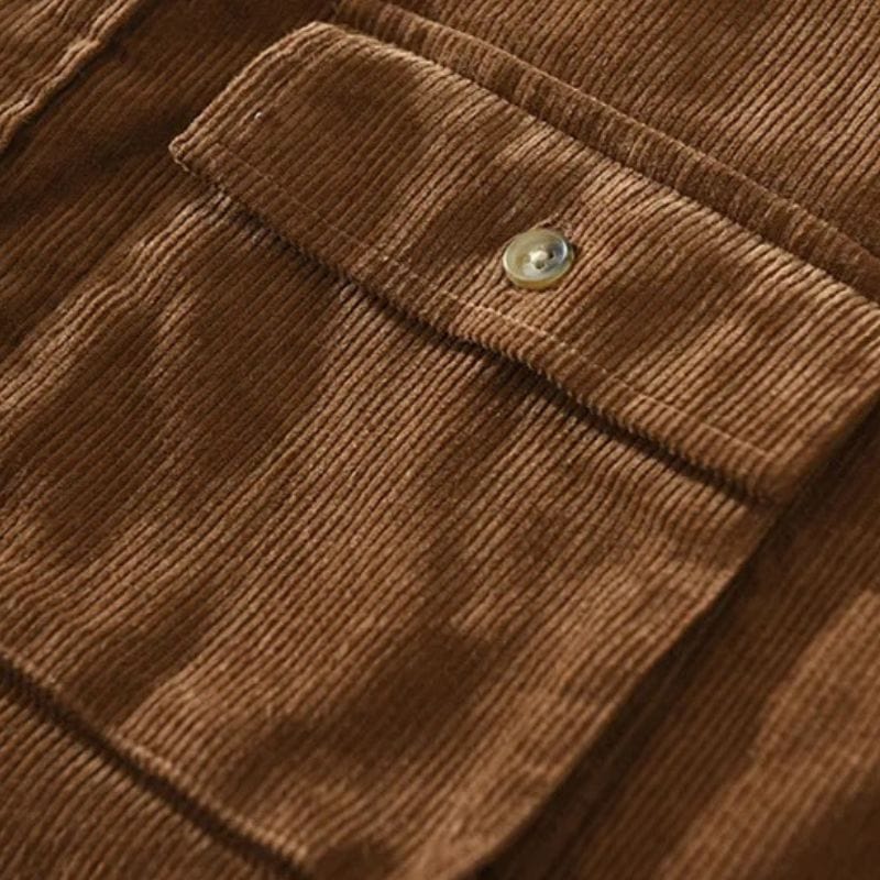 Chemise-en-Velours-Côtelé-Marron-Homme