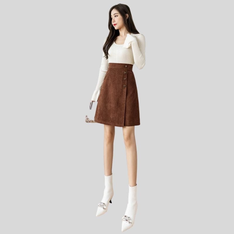 Jupe-Courte-Velours-Femme
