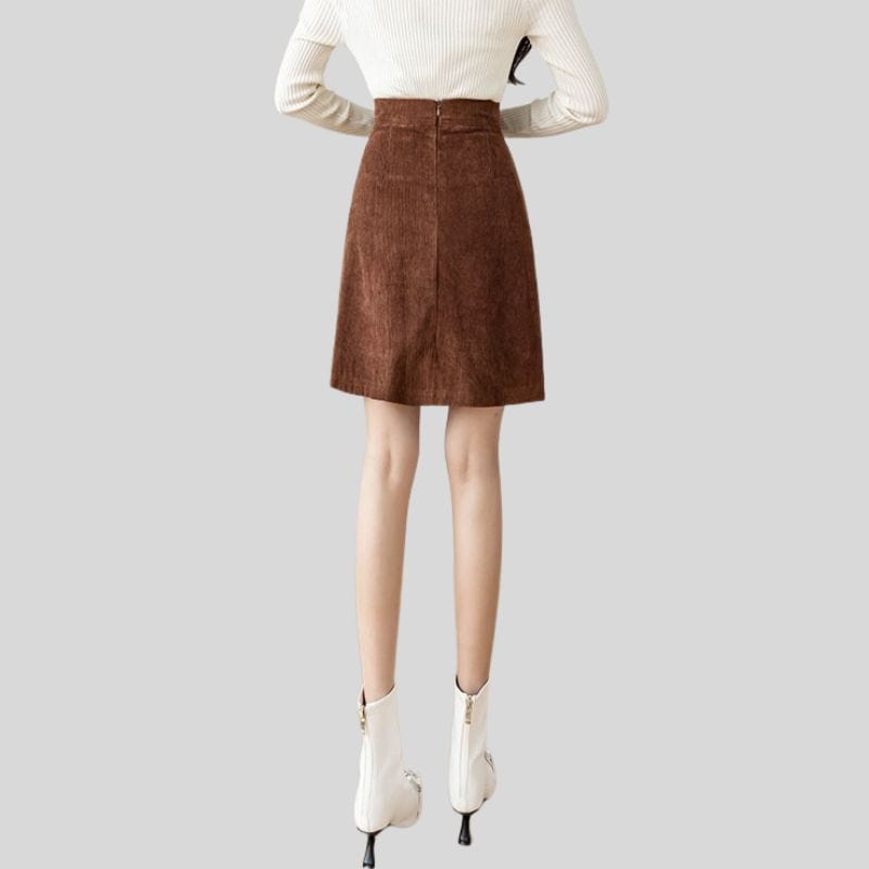 Jupe-Courte-Velours-Femme