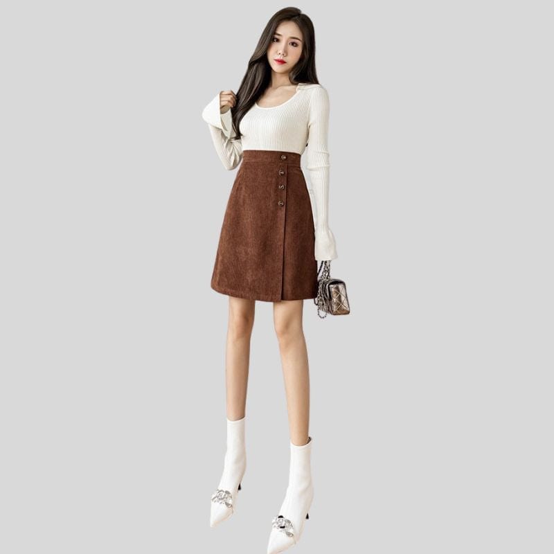Jupe-Courte-Velours-Femme