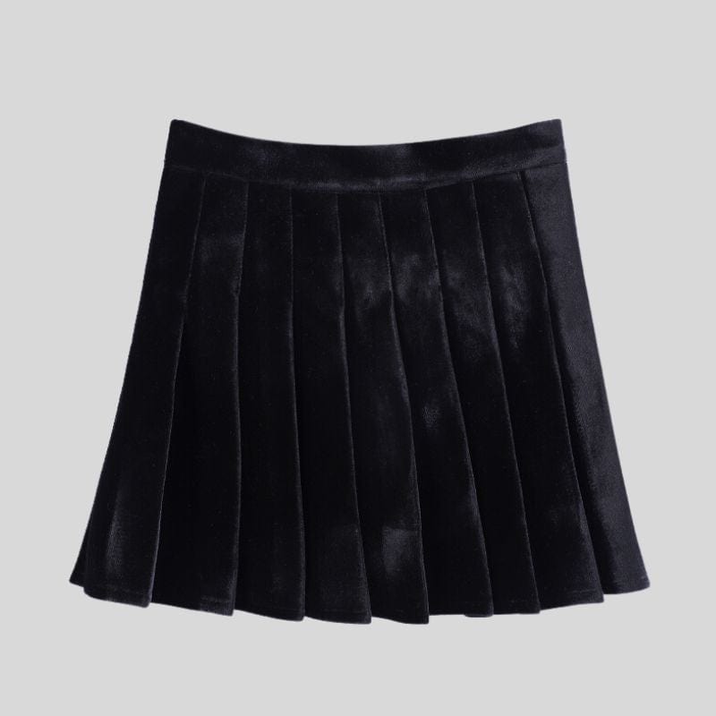 Jupe-Courte-Velours-Noir