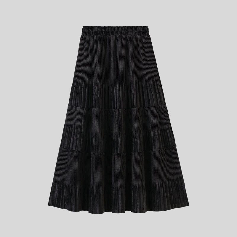 Jupe-Longue-Velours-Noir