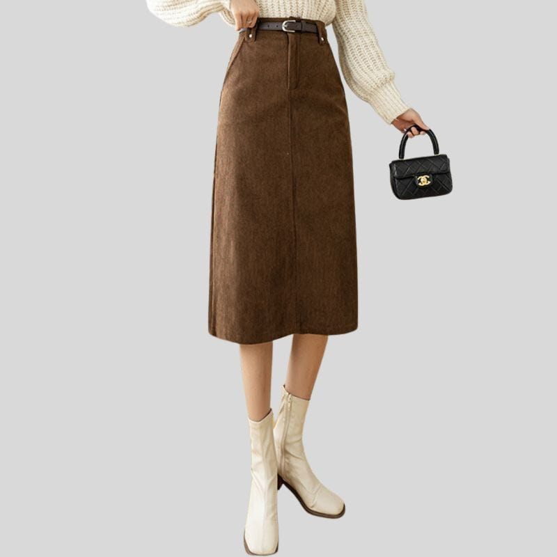 Jupe-Marron-Velour