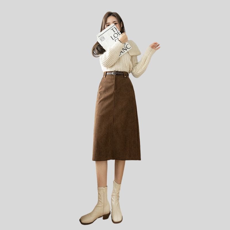 Jupe-Marron-Velour