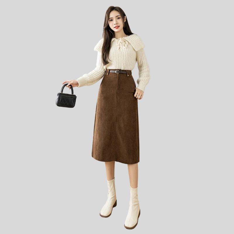 Jupe-Marron-Velour