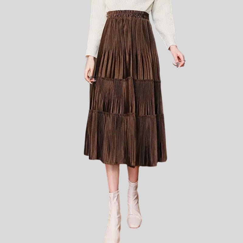 Jupe-Marron-Velours
