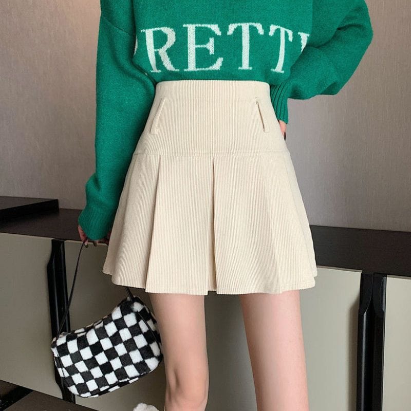 Jupe-Velour-Cotelé-Blanche