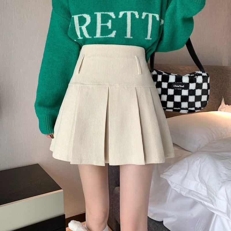 Jupe-Velour-Cotelé-Blanche