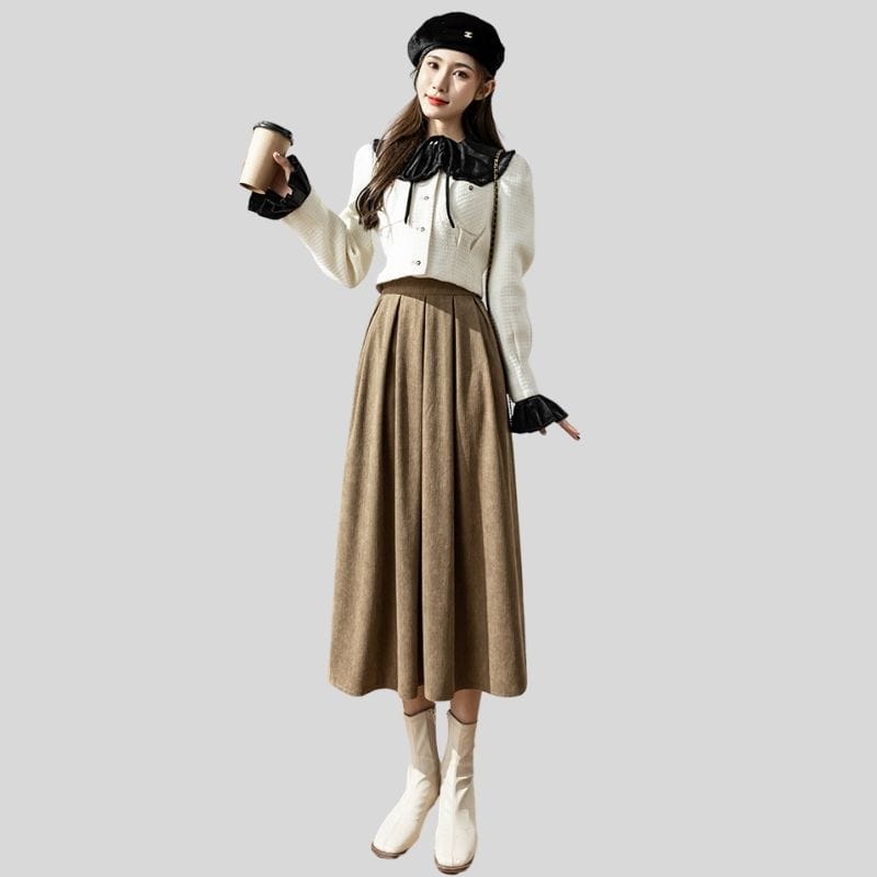 Jupe-Velour-Cotele-Femme