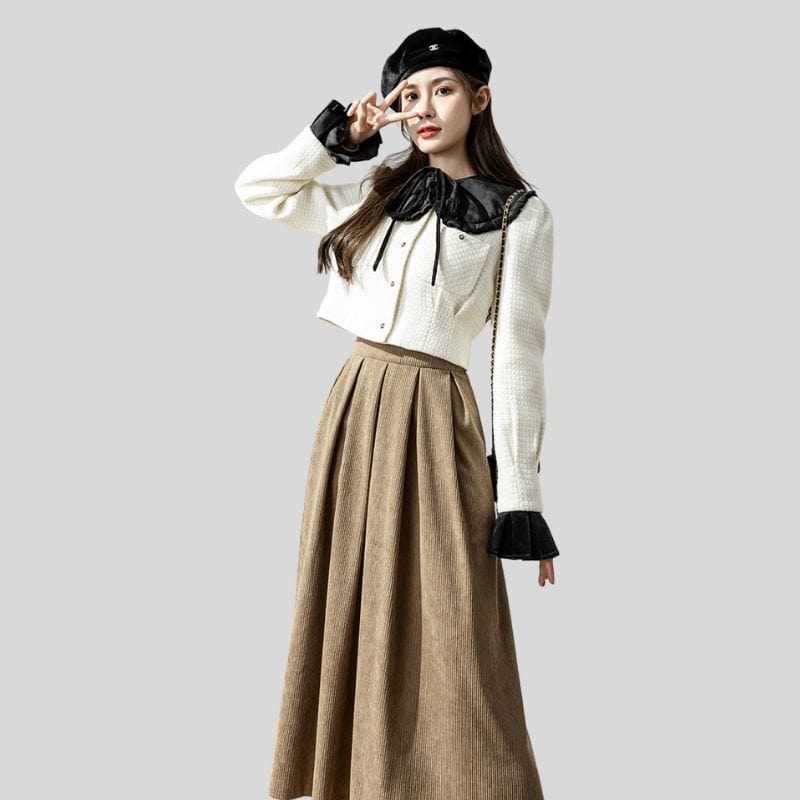 Jupe-Velour-Cotele-Femme